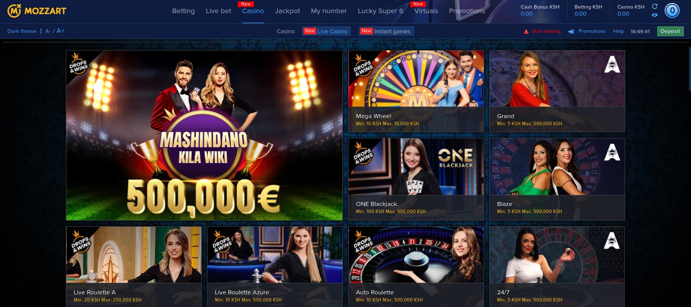 mozzart kenya live casino